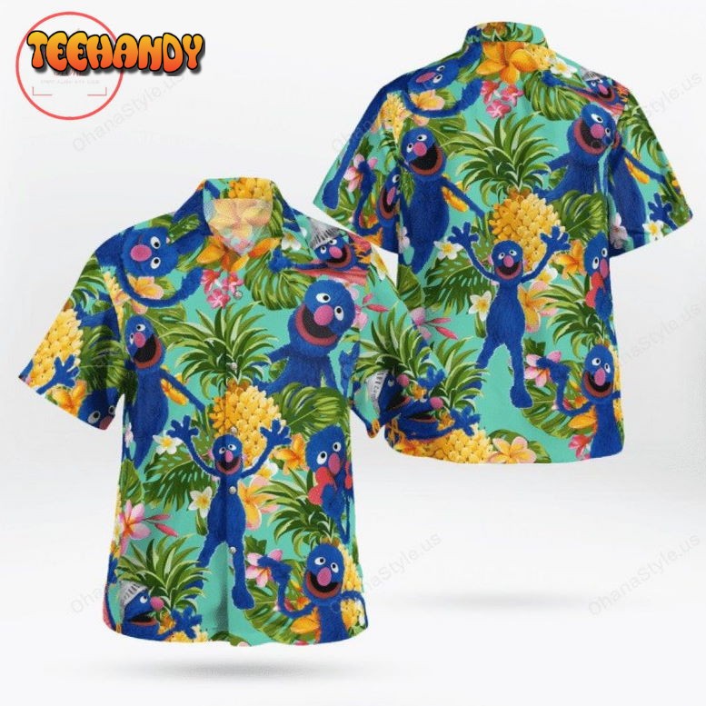 The Muppet Grover Pineapple Tropical Hawaiian Shirt