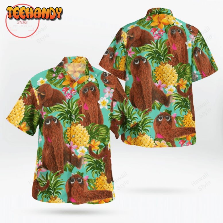 The Muppet Mr Snuffleupagus Pineapple Hawaiian Shirt