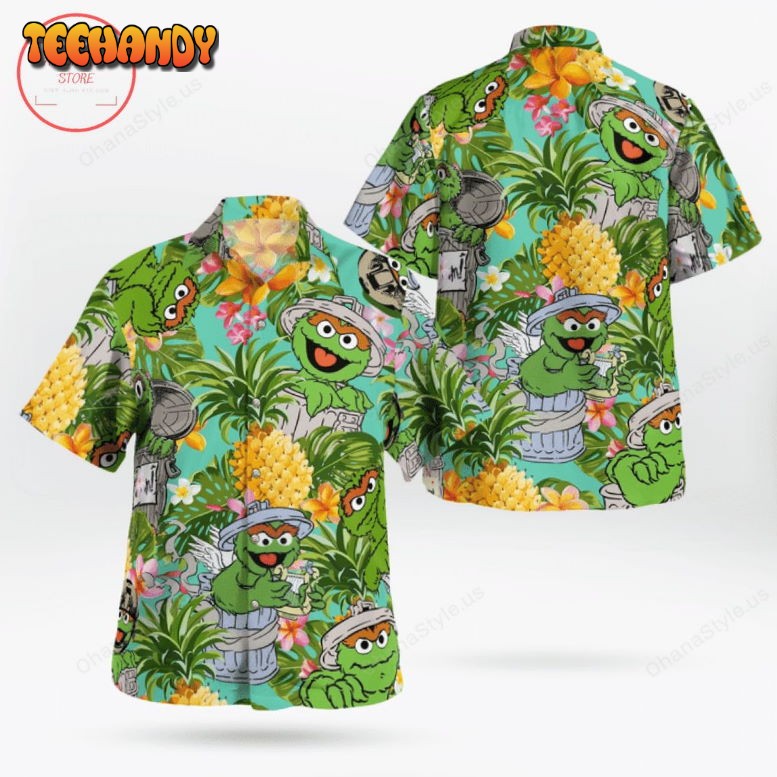 The Muppet Oscar The Grouch Pineapple Tropical Hawaiian Shirt