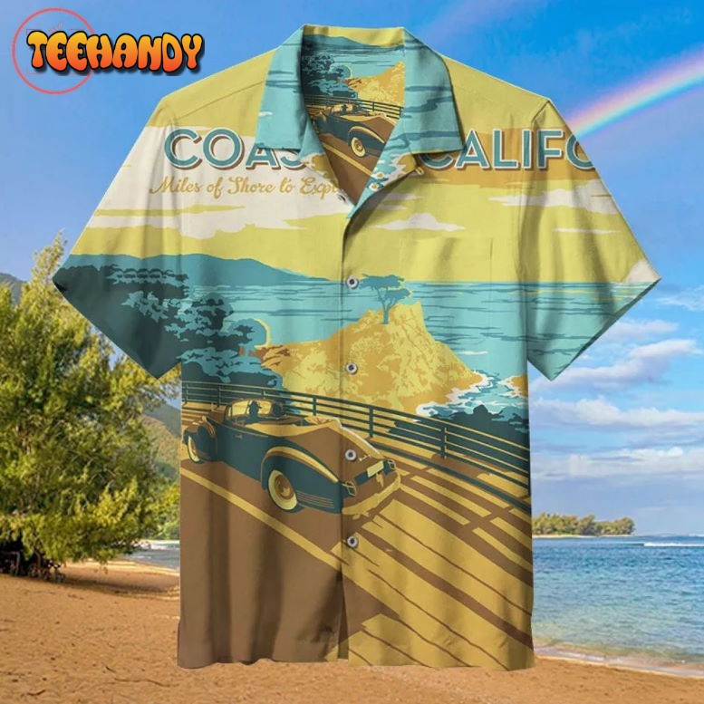 The scenery along the coast California Hawaiian Shirt