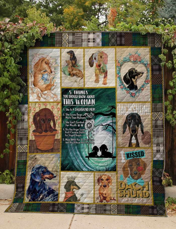 This Woman Dachshund 3D Customized Quilt Blanket