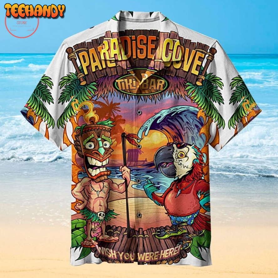 Tiki and parrot Hawaiian Shirt