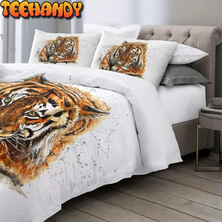 Tired Tiger Painting Duvet Cover Bedding Set