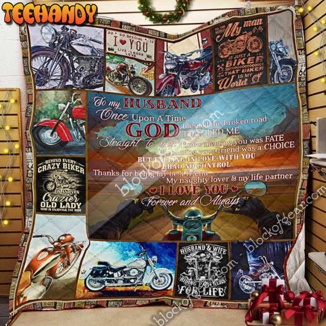 To My Husband Biker 3D Quilt Blanket