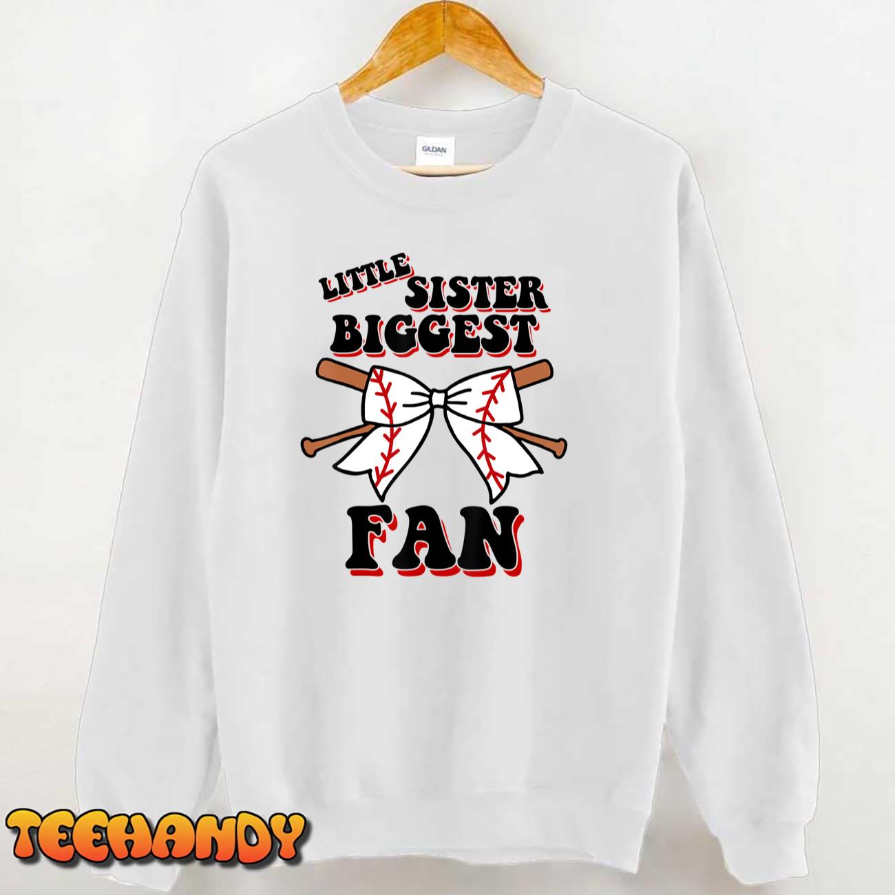 Toddler Girl Baseball-Shirt Little Sister Biggest Fan Baby T-Shirt