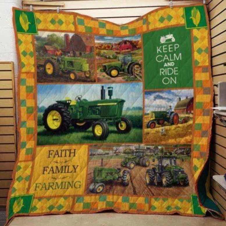 TractorKeep Calm And Ride On 3D Customized Quilt Blanket