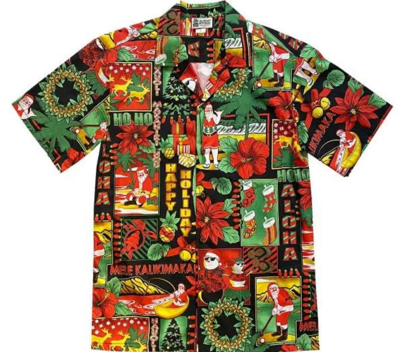 Traditions Black Christmas Hawaiian Shirt