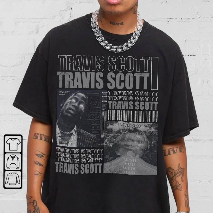 pessimistisk Motley Fjord Travis Scott Streetwear Hip Hop 90s Vintage Retro Graphic T-Shirt
