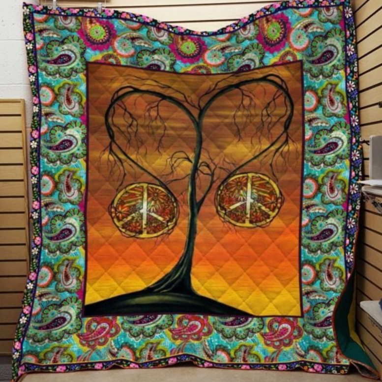 Tree And Sun 3D Customized Quilt Blanket