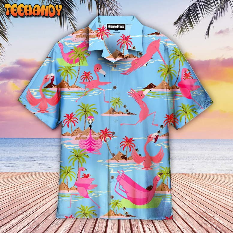 Tropical Workout Yoga Flamingo Aloha Hawaiian Shirt