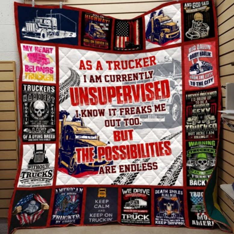 Trucker 3D Customized Quilt Blanket