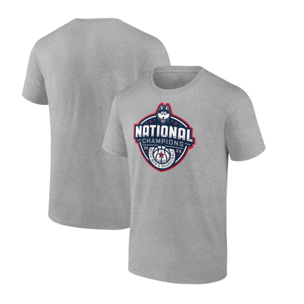 UConn Huskies 2023 NCAA Men’s Basketball National Champions Logo T-Shirt