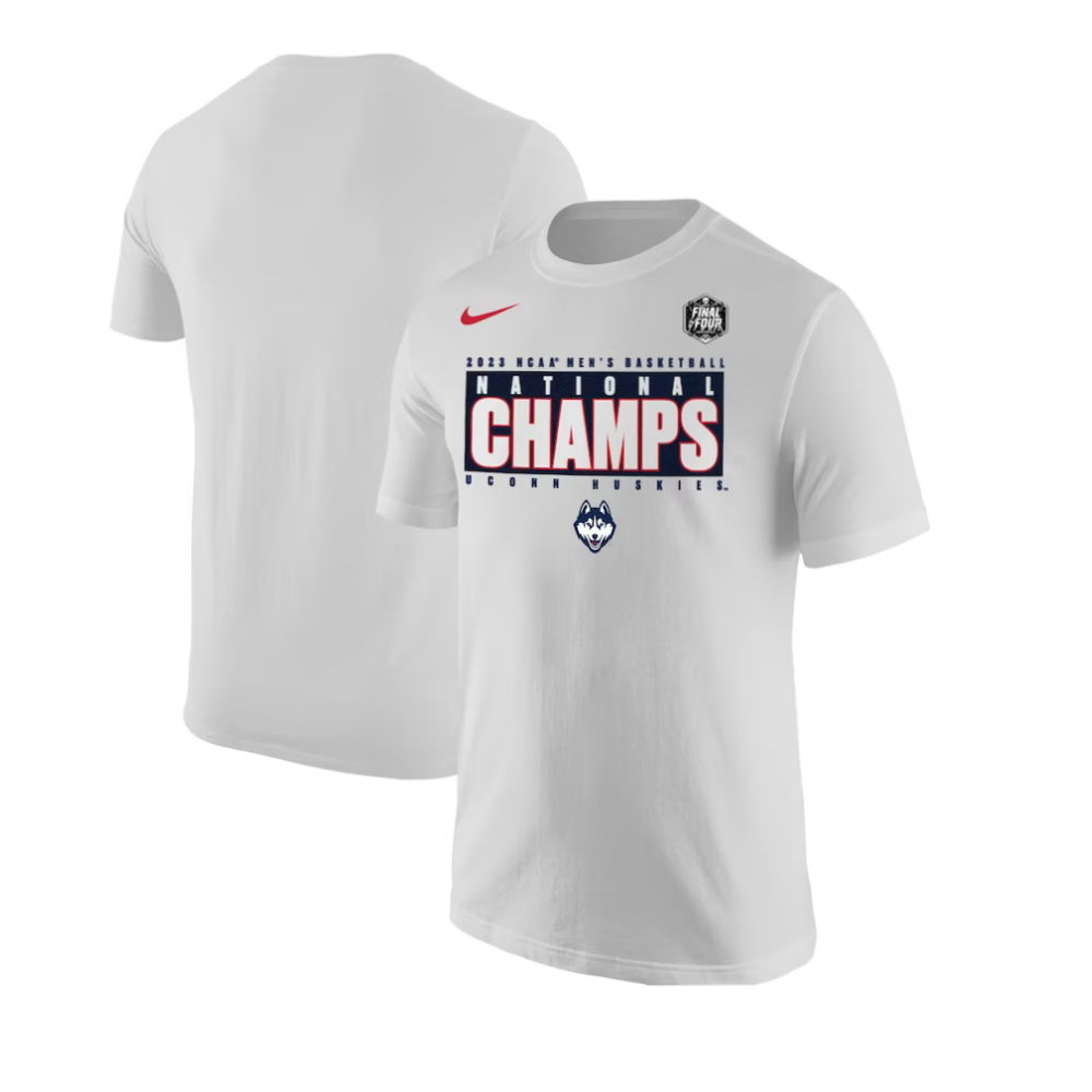 UConn Huskies 2023 NCAA Men’s Basketball National Champions Pebble T-Shirt