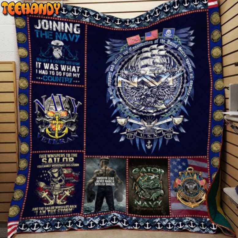 Us Gator Navy 3D Customized Quilt Blanket