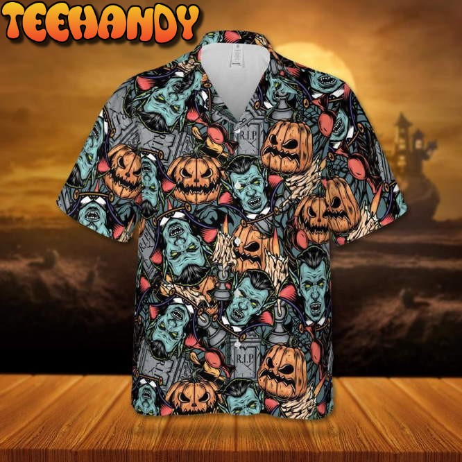 Vampire Pumpkin Halloween Hawaiian Shirt