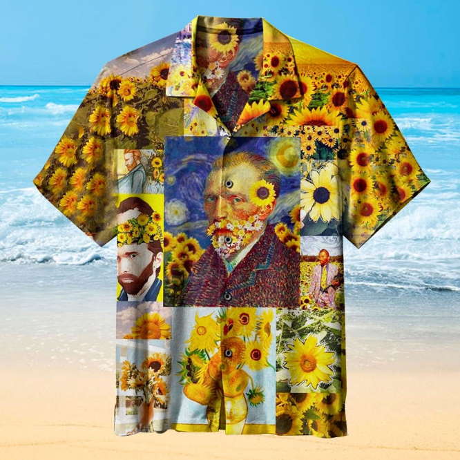 Van Gogh Sunflower Art 3D All Print Hawaiian Shirt