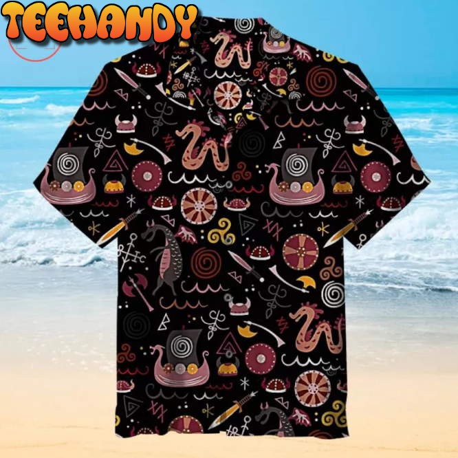 Vikings pattern Hawaiian Shirt