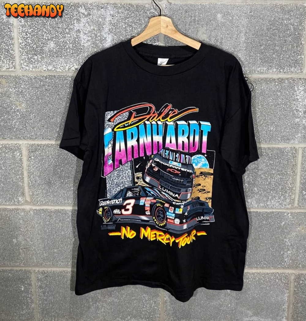 Vintage 1990s Dale Earnhardt No Mercy Tour NASCAR Racing Graphic T-Shirt