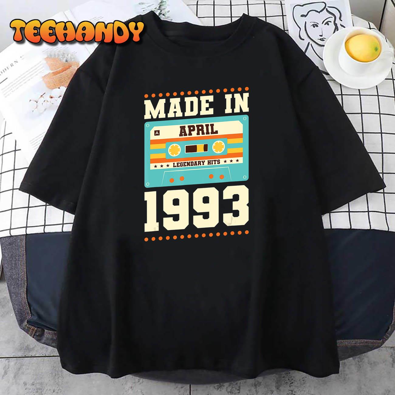 Vintage 30th Birthday Decorations Men Funny 1993 Birthday T-Shirt