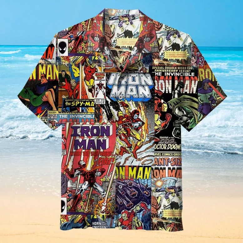 Vintage Comics Iron Man 3D Printed Hawaiian Shirt