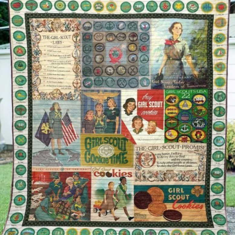 Vintage Girl Scout 3D Customized Quilt Blanket