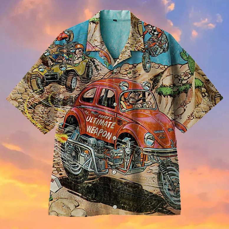 Vintage Hot Rod Cartoons 3D Print Hawaiian Shirt