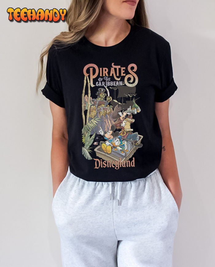 Vintage Pirates of the Caribbean Disneyland Shirts, Mickey Caribbean Shirt