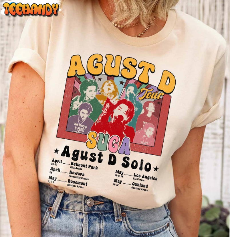 Vintage Suga World Tour Shirt, Agust D Tour 2023 Unisex T-shirt