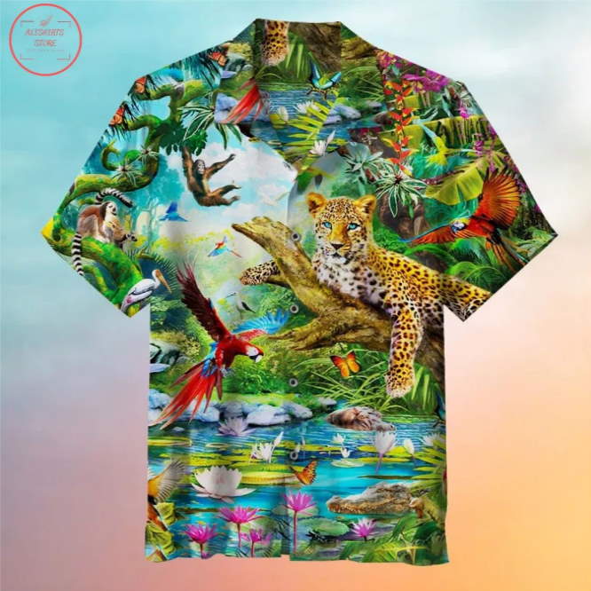 Vintage Zoo Painting Art Hawaiian Shirts