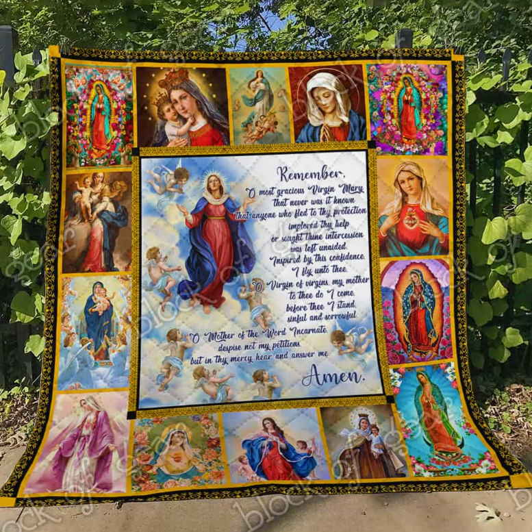 Virgin Maryhear Me 3D Quilt Blanket