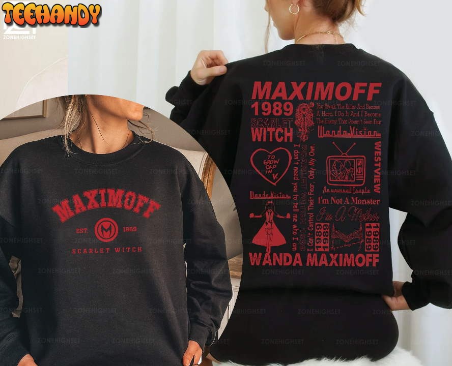 Wanda Maximoff Double Sides Sweatshirt, Maximoff 1989 Scarlet Witch Shirt