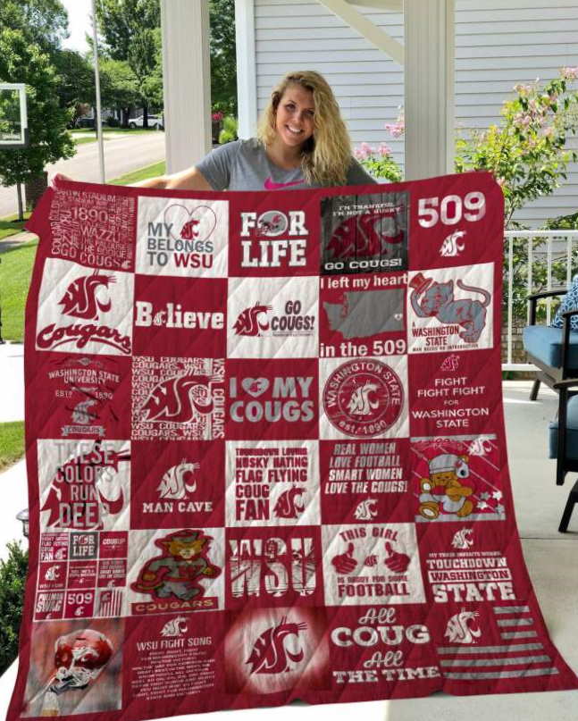 Washington State Cougars Football 3D Customized Quilt Blanket