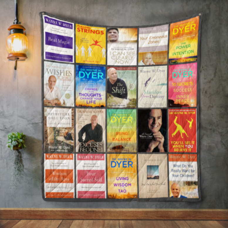 Wayne Dyer Books 3D Customized Quilt Blanket