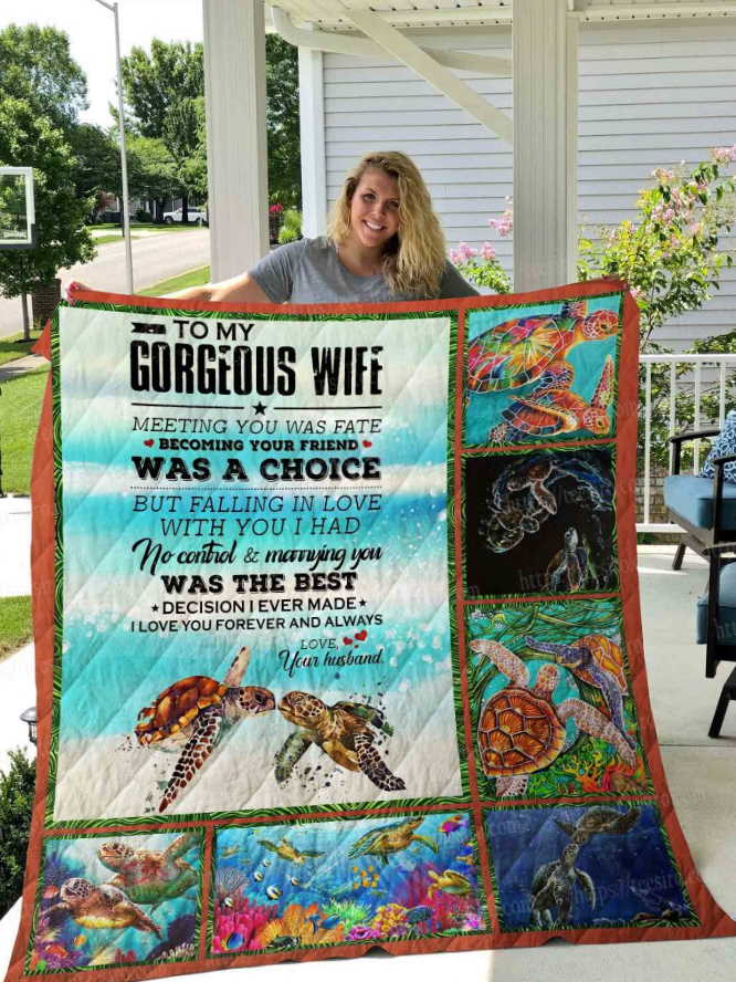 Wife Turtle 3D Quilt Blanket