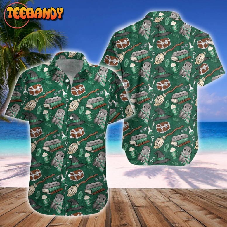 Wizard Fabric Harry Potter Green Hawaiian Shirt