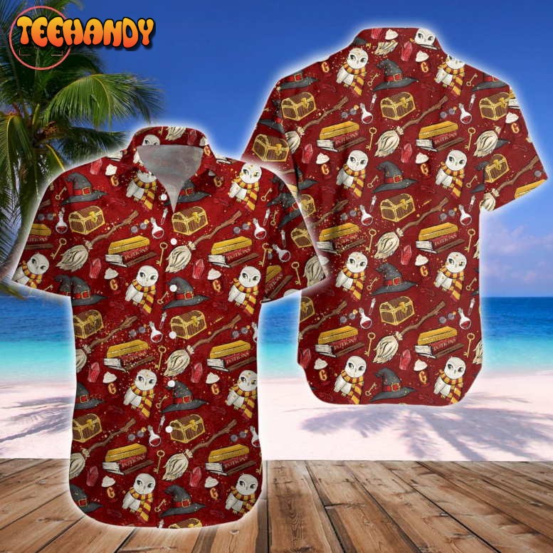 Wizard Fabric Harry Potter Red Hawaiian Shirt