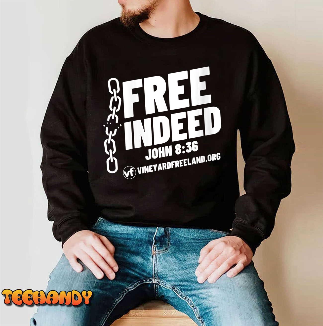 Womens Vineyard Freeland Free Indeed – John 836 T-Shirt