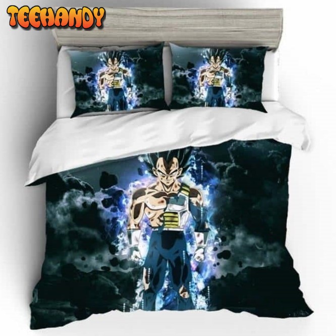 Wounded Powerful Vegeta Blue Aura Black Bedding Set