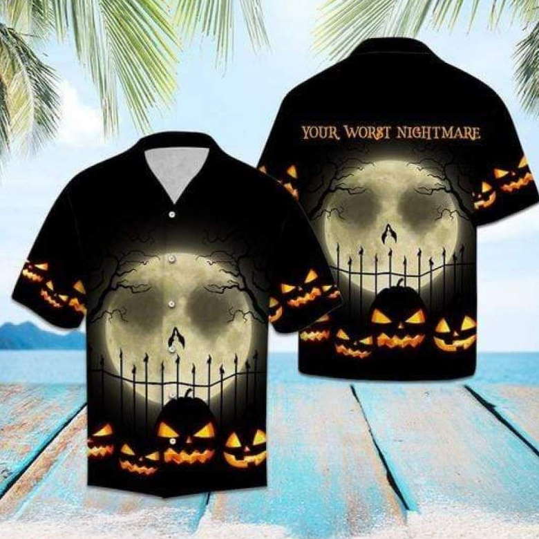 You Worst Nightmare Halloween Moon Hawaiian Shirt