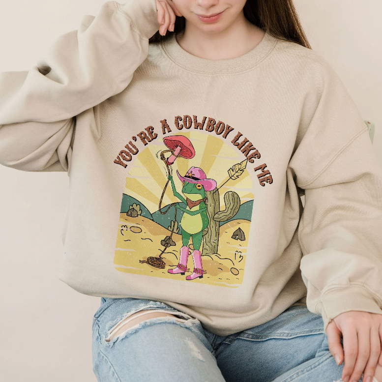 You’re A Cowboy Like Me Shirt, Retro Frogs Sweatshirt, Cowboy Frog Hoodie