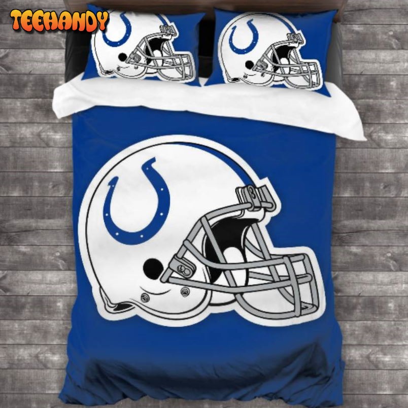 100 Washed Microfiber Indianapolis Colts Logo Bedding Set