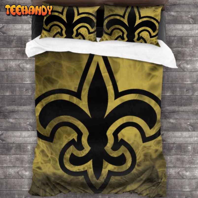 100 Washed Microfiber New Orleans Saints Logo Bedding Set