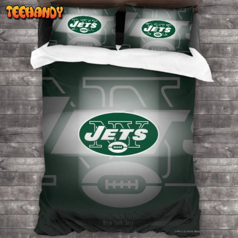 100 Washed Microfiber New York Jets Logo Bedding Set