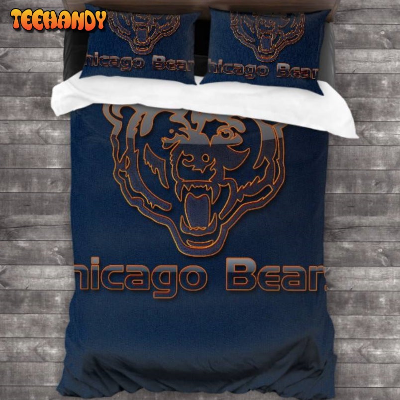 100 Washed Microfiber NFL Chicago Bears Logo Bedding Set
