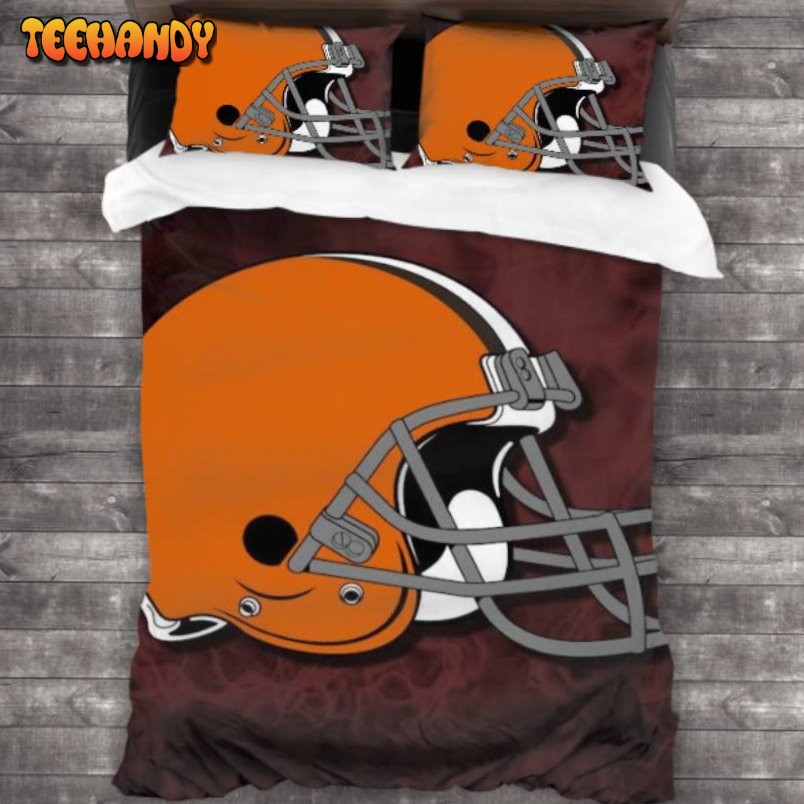 100 Washed Microfiber NFL Cleveland Browns Logo Bedding Set
