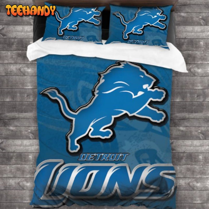 100 Washed Microfiber NFL Detroit Lions Logo Bedding Set