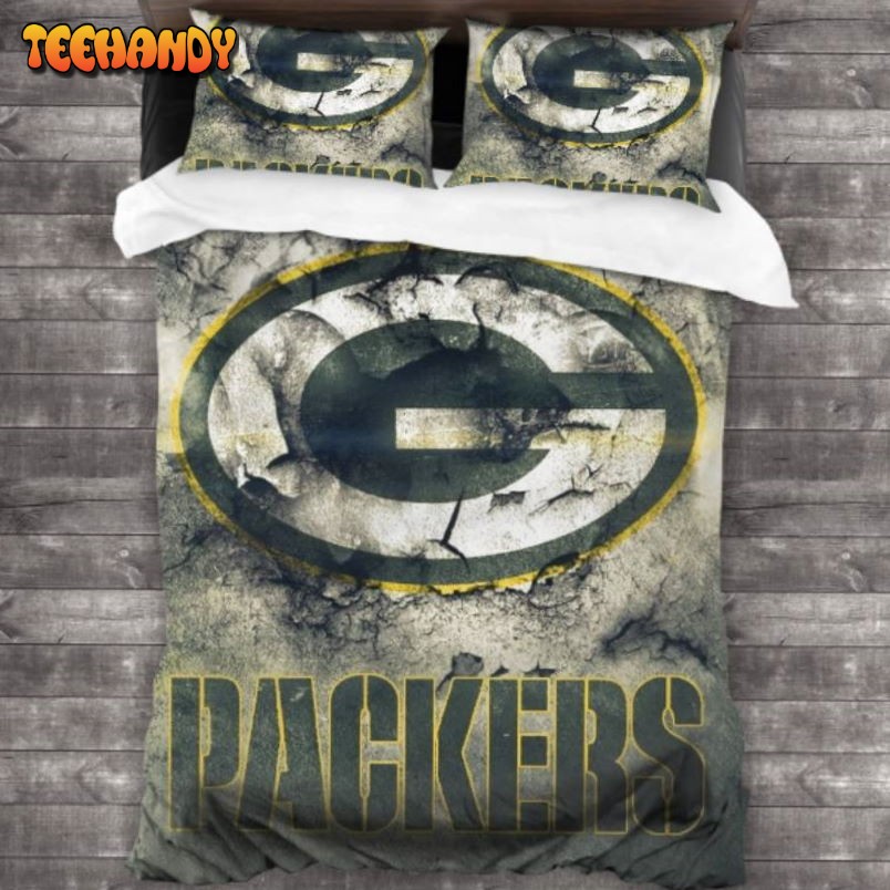 100 Washed Microfiber NFL Green Bay Packers Logo Bedding Set