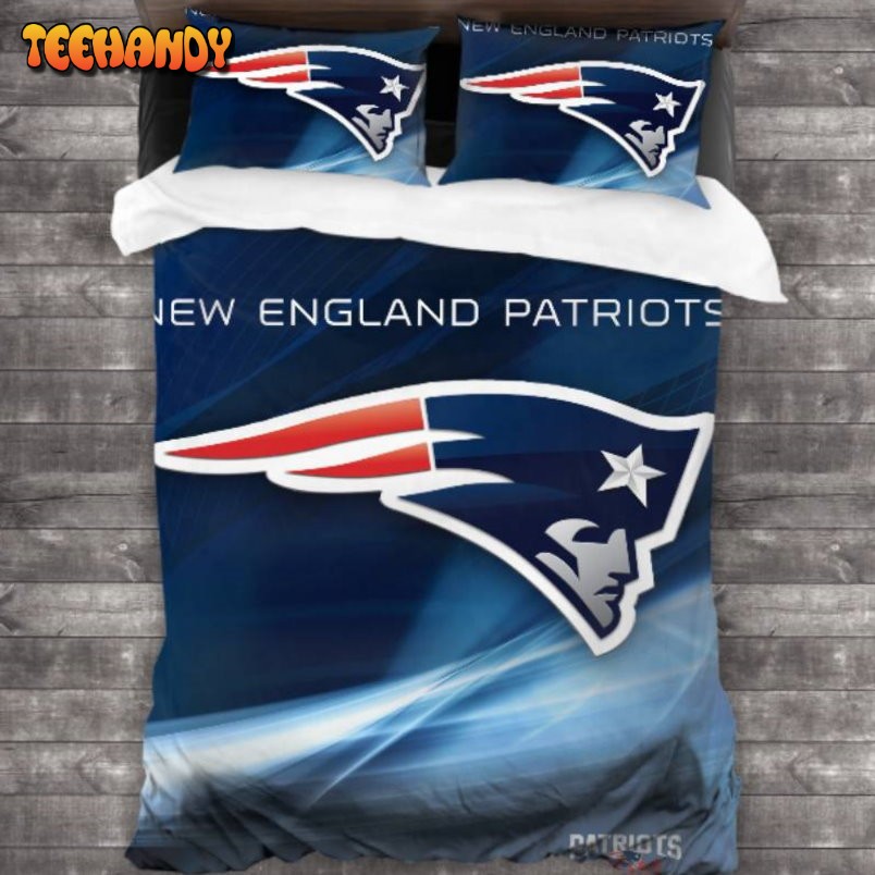 100 Washed Microfiber NFL New England Patriots Logo Bedding Set