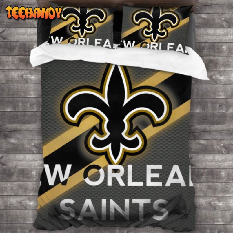 100 Washed Microfiber NFL New Orleans Saints Logo Bedding Set
