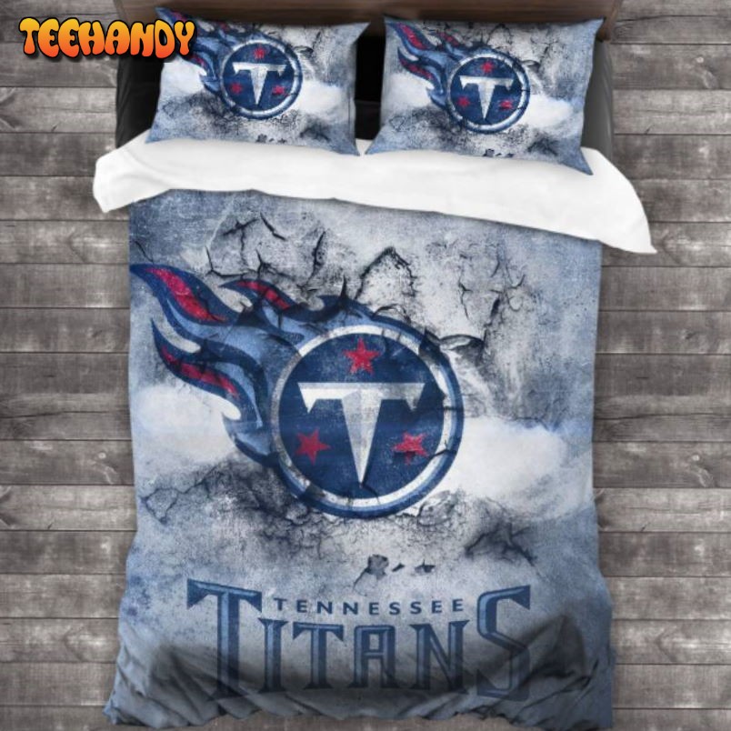 100 Washed Microfiber Tennessee Titans Logo Bedding Set